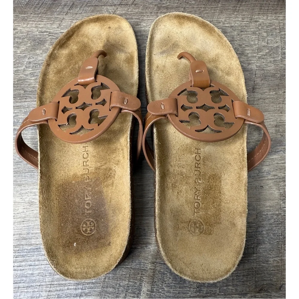 Tory Burch Miller Cloud Leather Sandals Size 7.5